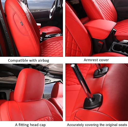 Miniatura 4 de GIANT PANDA Fundas personalizadas para asiento delantero de automóvil para Jeep Wrangler 24 puertas JL Sahara Sport Rubicon Unlimited Willys 4xe