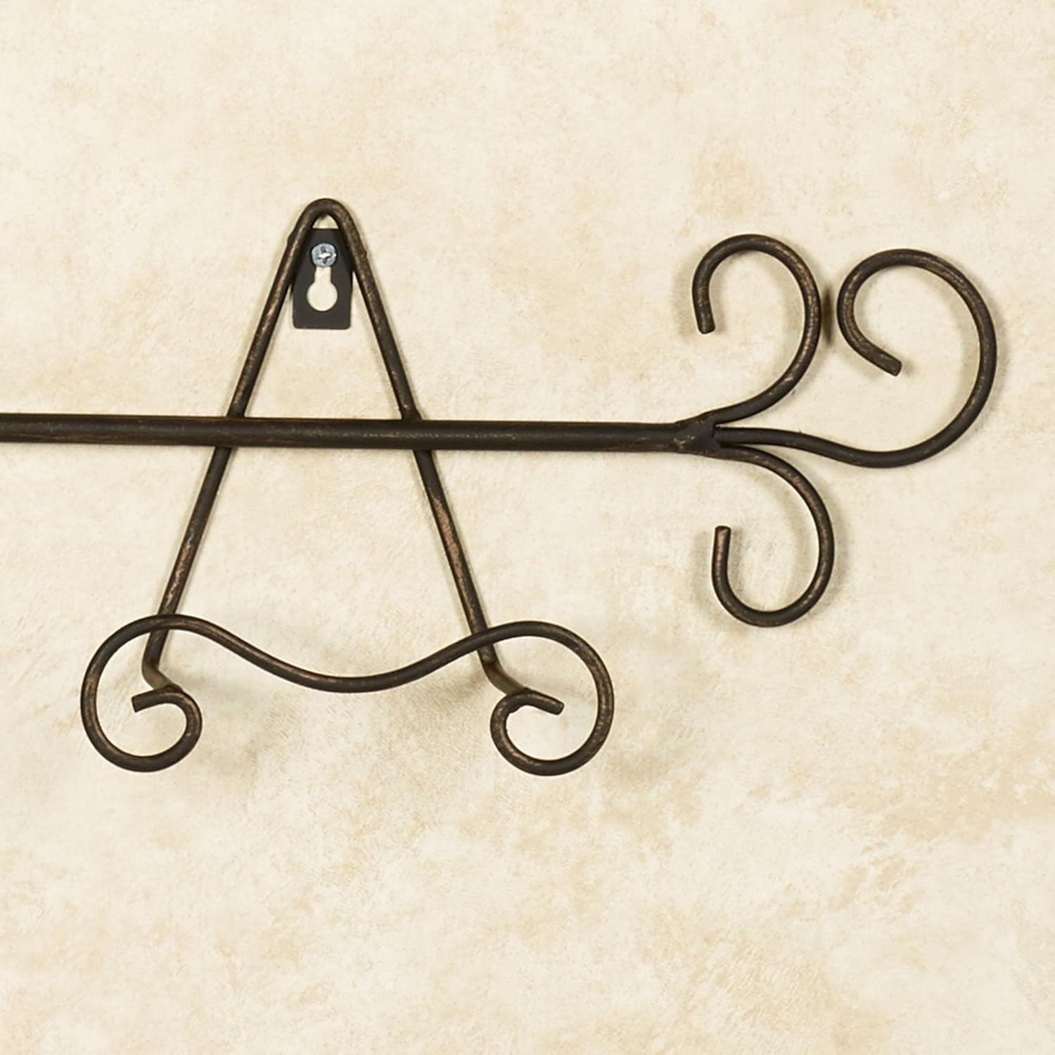 Touch of Class Galla Petite Plate Rack - Antique Bronze - Metal Hanging Collector Holder - Decorative Vintage Holders For Wall - Displays 2 Plates - 24 Inches Wide