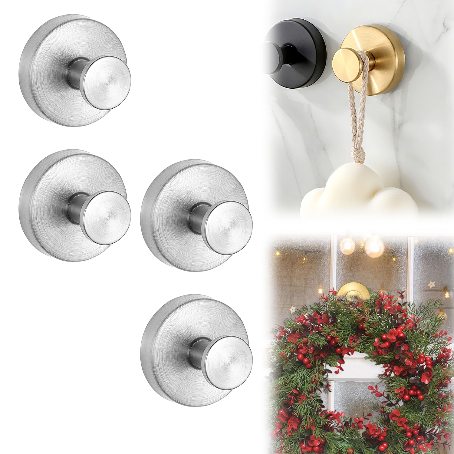 Opeximatun Silver Suction Cup Hooks