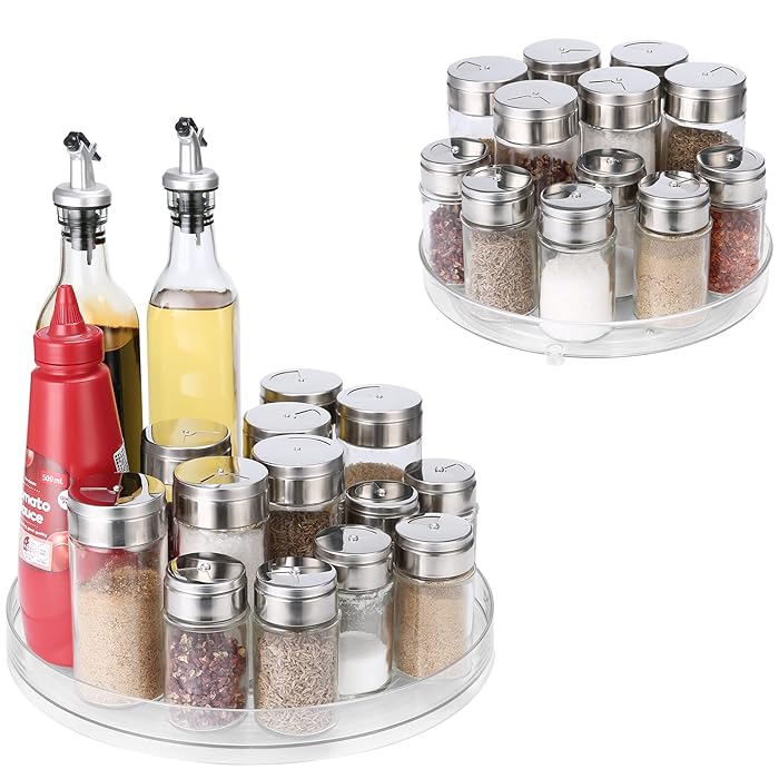 Buy 2 Pack Puricon Clear Lazy Susan Turntable Organizer (12 Inch & 9.25