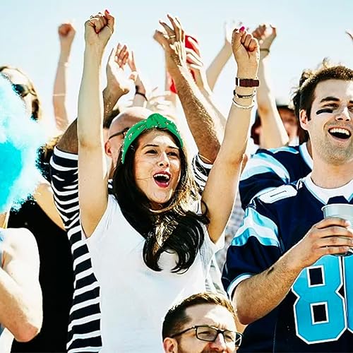 Miniatura 3 de YARIEW Diadema de fútbol con perlas y diamantes de imitación, diadema anudada a la moda, diadema ancha para el día de juego, accesorios para el