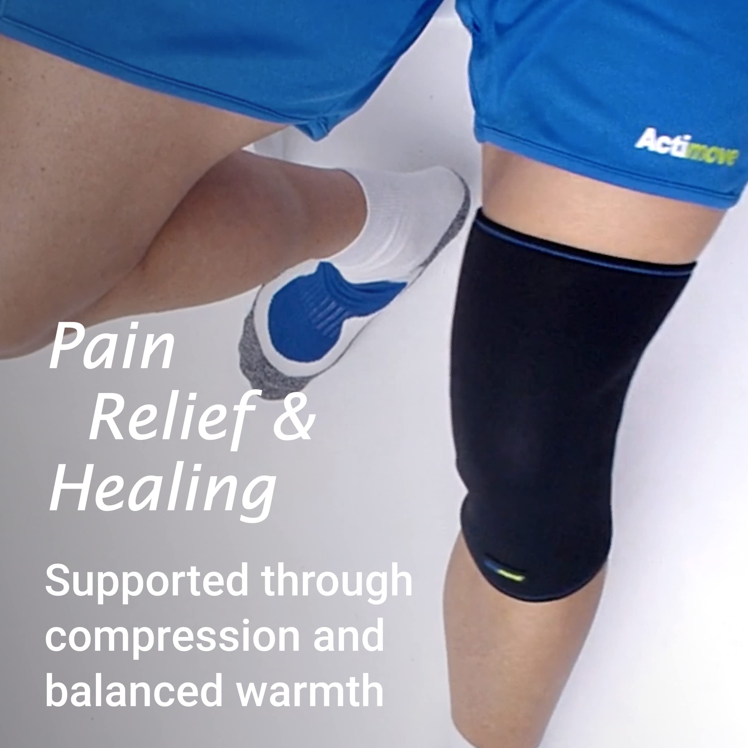 Actimove Sports Edition Knee Support Closed Patella with COOLMAX AIR Technology – Sleeve for Pain Management – For Strains, Sprains & Swelling - Left/Right Wear – Black, 2X-Large