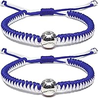 Vista 10 de Pulseras trenzadas hechas a mano, regalos de béisbol para niños, pulseras ajustables con cuentas de béisbol, pulseras de béisbol inspiradoras