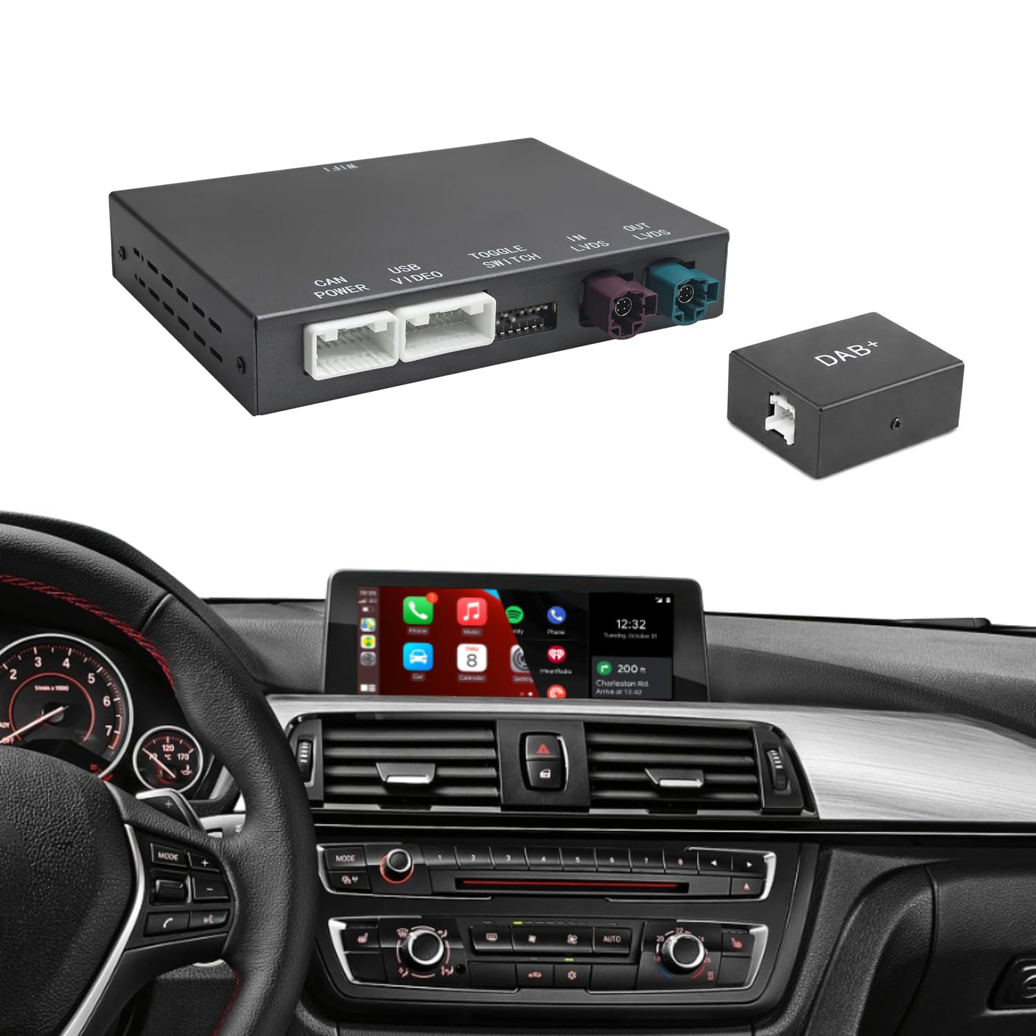 DAB+ bezprzewodowy dekoder CarPlay i Android Auto Retrofit do BMW NBT