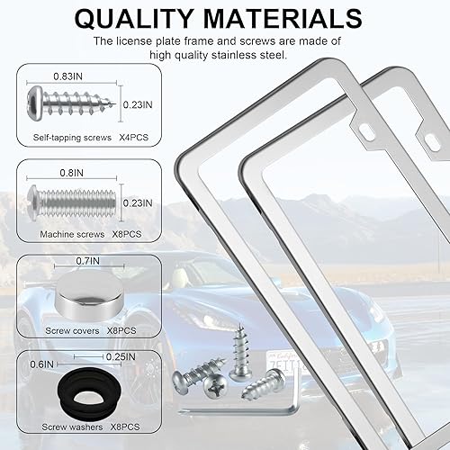 Miniatura 10 de LivTee 2 fundas para matrícula, con bandera de Estados Unidos y se adapta a todas las placas estándar de 6 x 12 pulgadas, protege tu placa trasera y