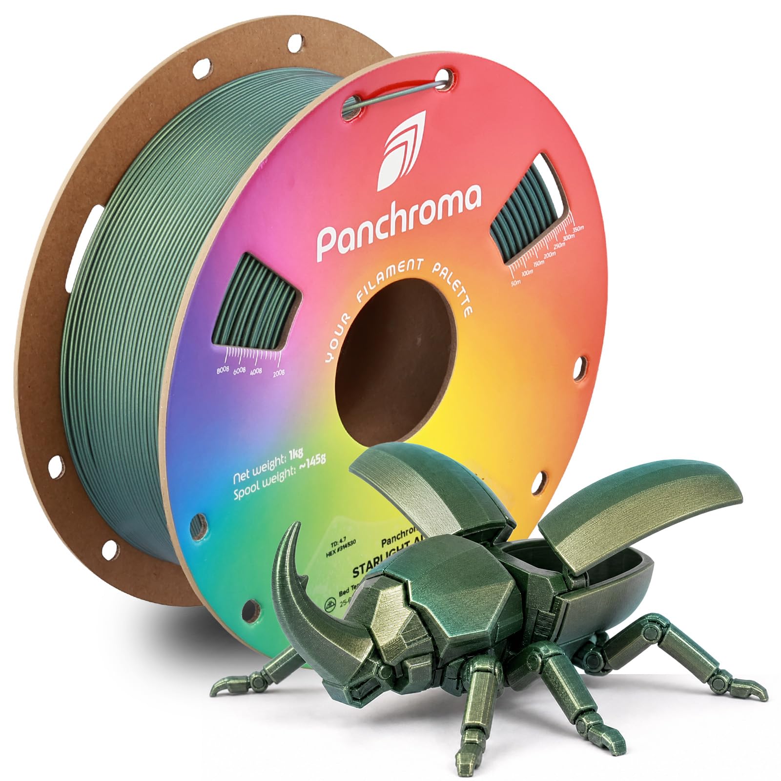 Polymaker Panchroma Starlight PLA Filament 1.75mm for 3D Printing, Aurora | Neatly Wound, Starry Sky PLA 1kg, Easy Print &amp; Smooth Feeding, Compatible with Bambu Lab &amp; Most 3D Printers