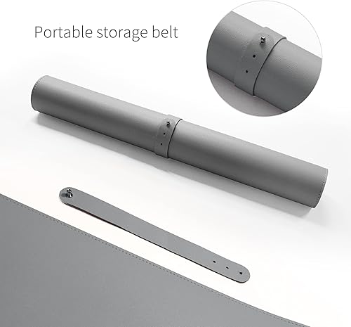 Miniatura 4 de RENMTURE Alfombrilla de mouse de doble cara, corcho natural y piel sintética, grande para oficina y trabajo en casa, protector de escritorio