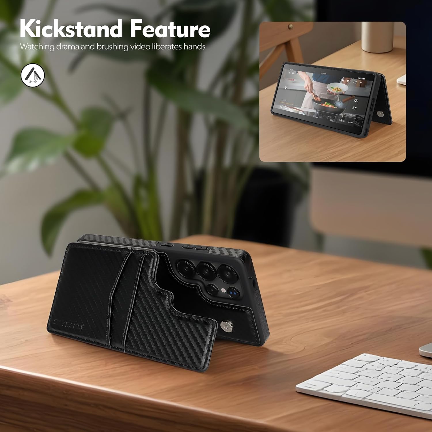 Compatible with Magsafe for Samsung Galaxy S25 Ultra Wallet Case with Card Holder,Women Men Phone Case PU Leather Kickstand Flip Protective Cover Credit Card Slots,for Galaxy S25 Ultra,Black - Image 6