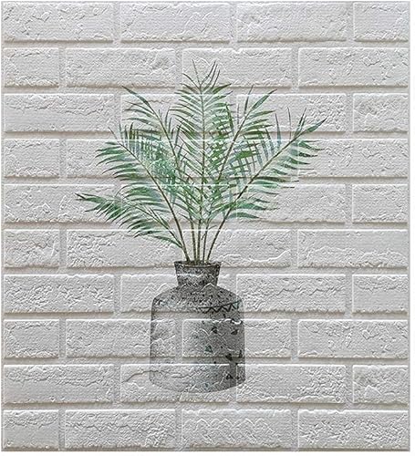 GIUIN Foam Brick Wall Panels Simulation Brick PE Wall Panels for Kitchen Living Room Interior Background Decor Plant Printing 3D Wallpaper 70 * 77cm