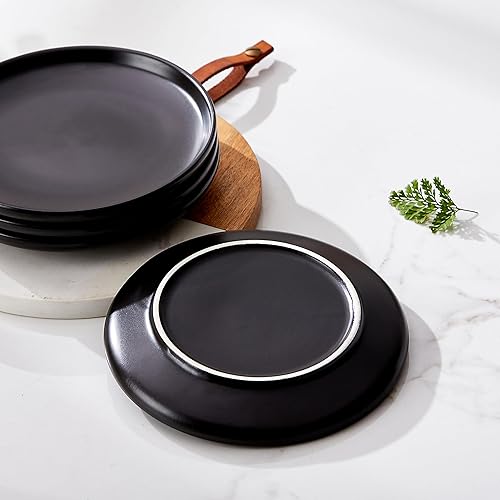 Miniatura 6 de Swuut Platos de cerámica mate para aperitivos de 6 pulgadas, juego de 4 pequeños platos de postre, aptos para microondas y horno, pan, postre de