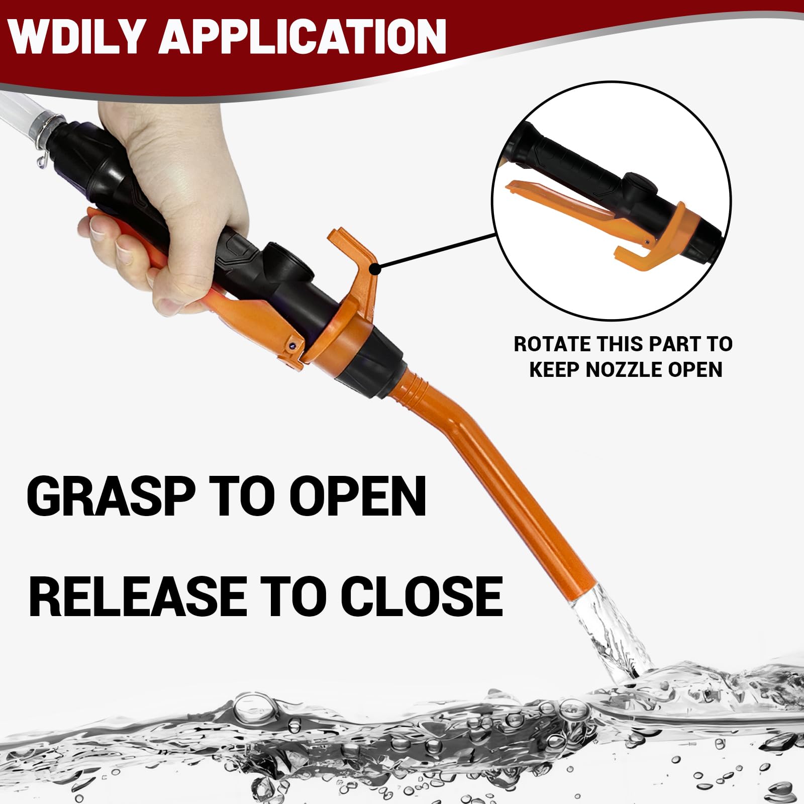 FUELIO Kraftstoff-Transferpumpe mit Düse, batteriebetriebene Kraftstoffpumpe mit 90 cm langem Schlauch, 2,2 GPM Umfüllpumpe für Wasser, Kerosin-Gaskanister