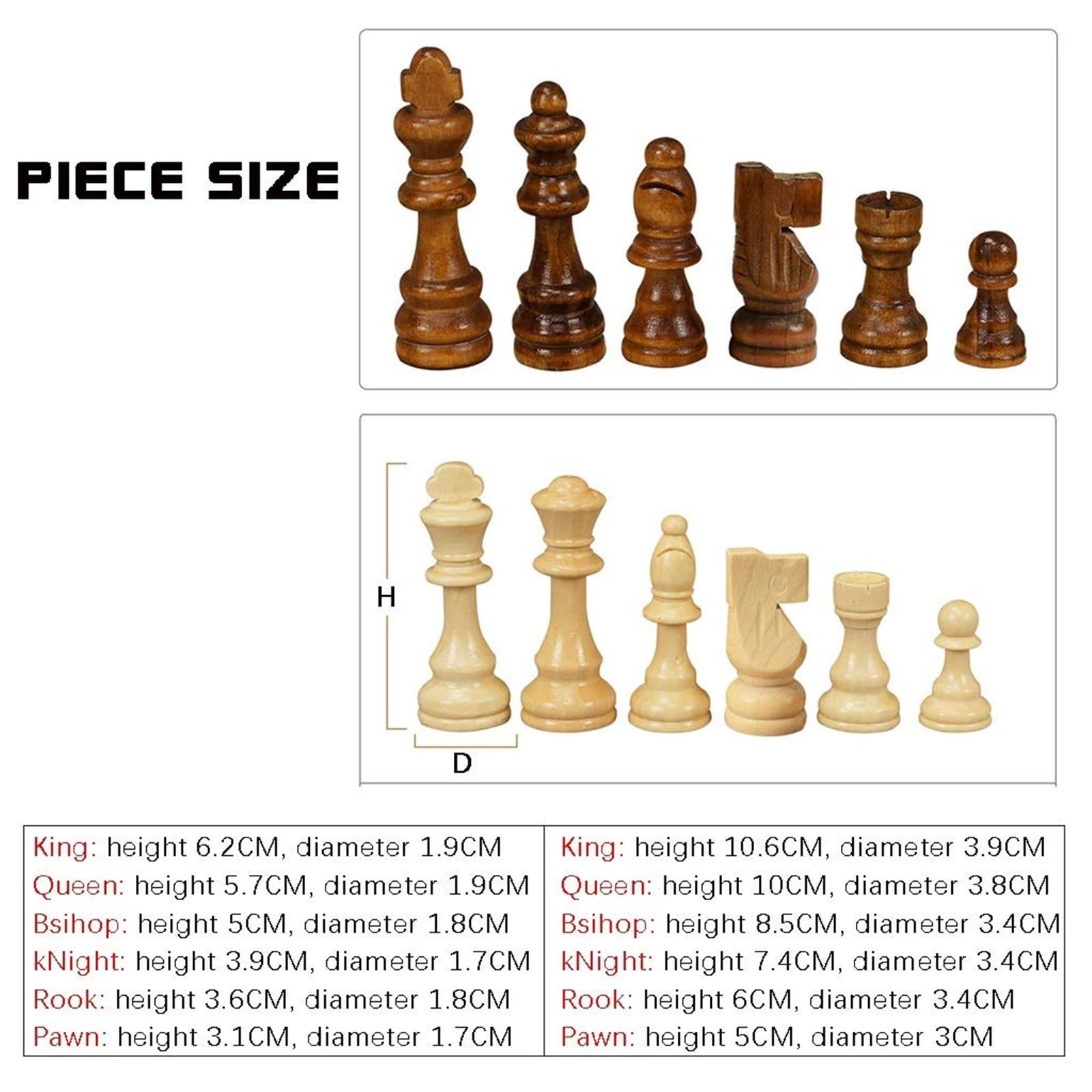 Scacchiera in legno intarsiato con pezzi in legno, design a dondolo, set di scacchi for adulti e bambini, regali da uomo scacchiera portatile(4inch)