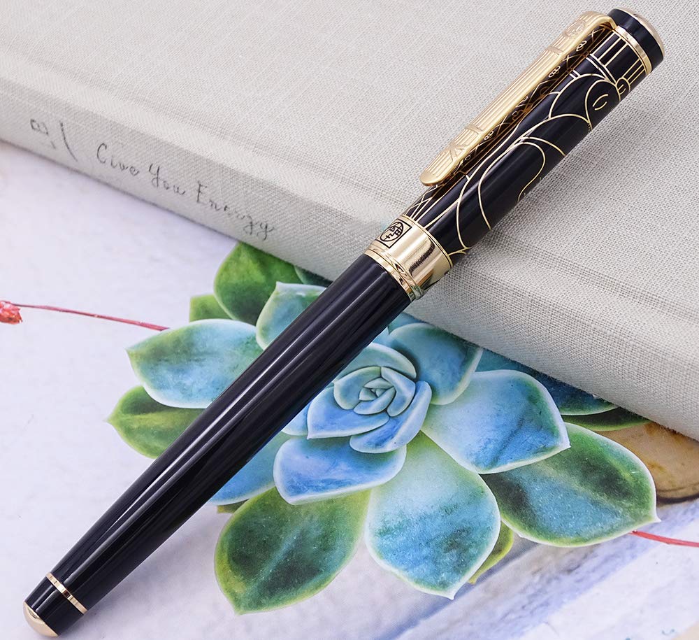 Asvine Picasso 902 Gentleman Stylo plume à pointe courbée Noir/doré
