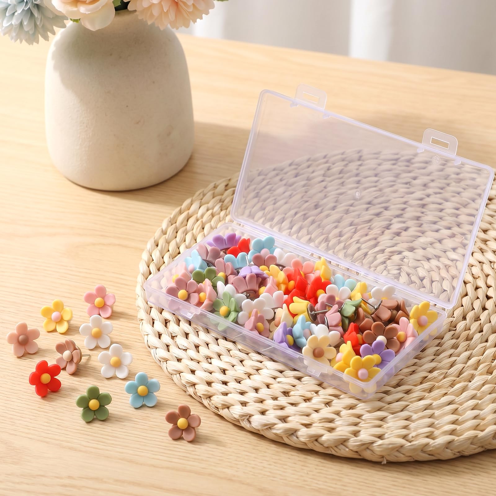 150 puntine decorative per pollice, graziose puntine a forma di fiore per