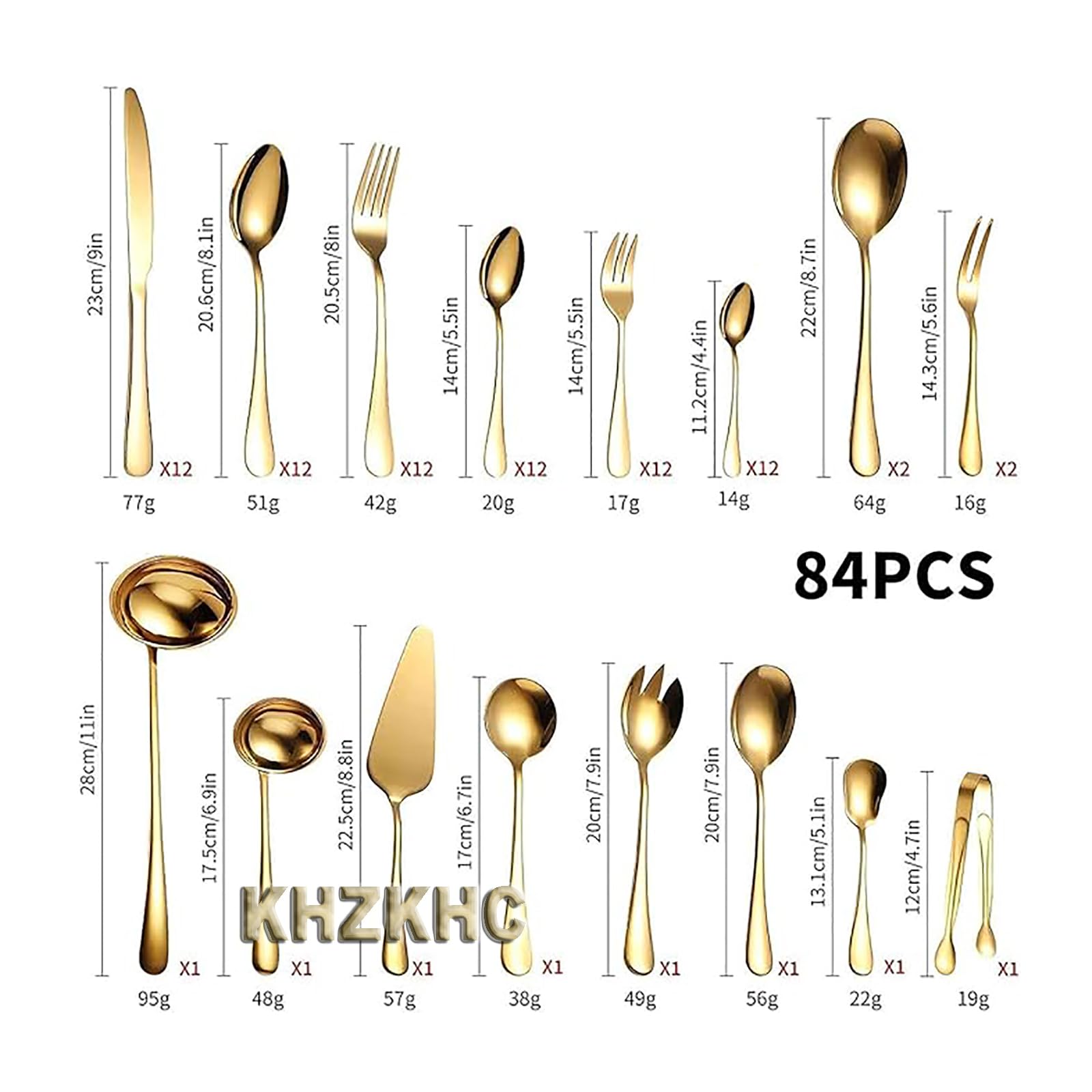 Juego de cubiertos de acero inoxidable de 84 piezas, cubiertos pulidos con espejo, con funda, ideal para bodas, fiestas, hoteles