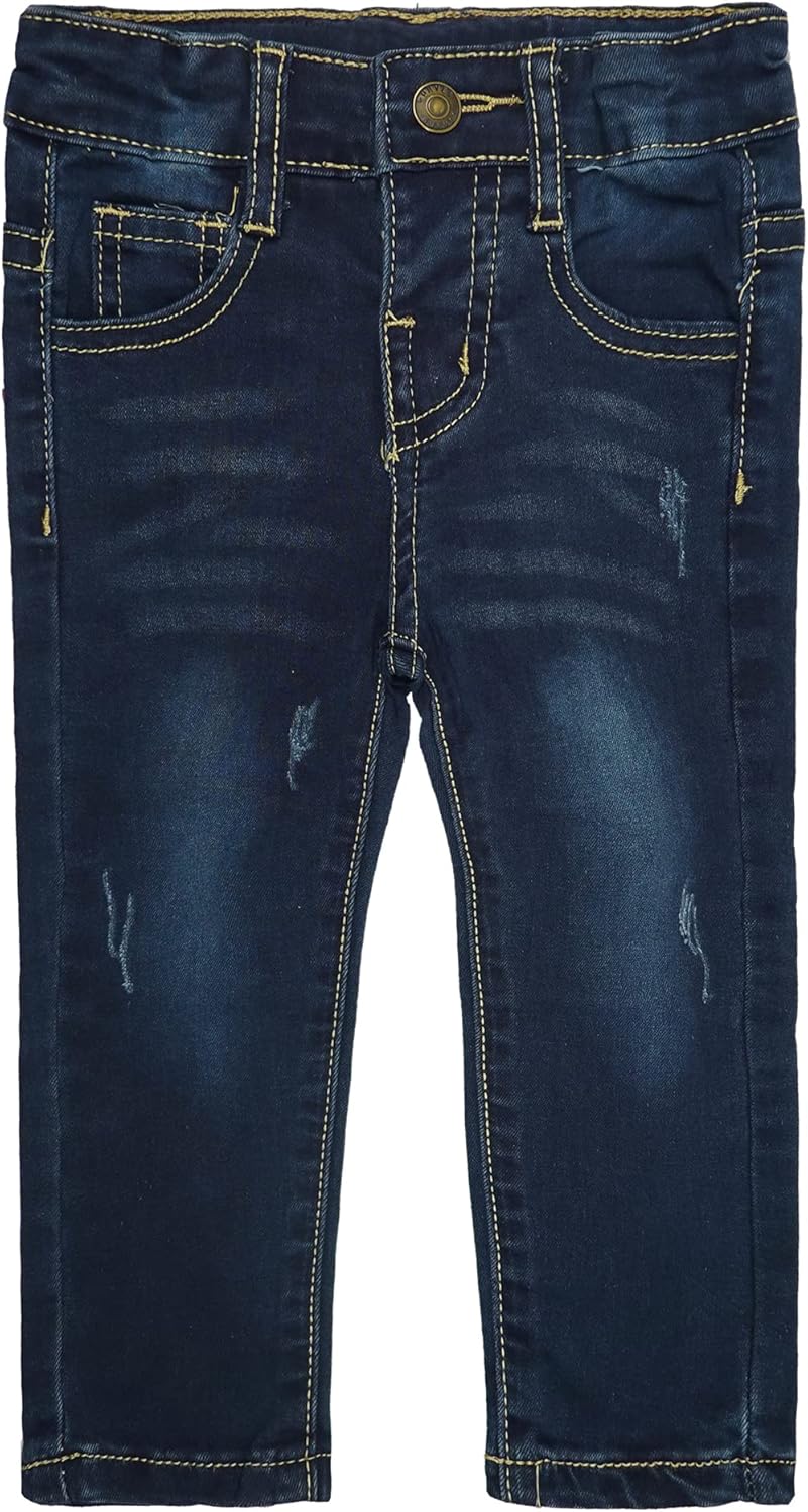 KIDSCOOL SPACE Baby Little Boys Girls Jeans,Ripped Strechy Denim Soft Slim Pants