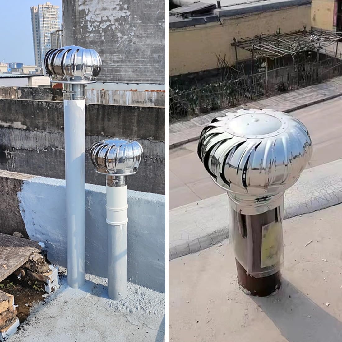 Sombrerete De Chimenea Giratorio De Acero Inoxidable 304, 75/110/150/160/200/250 Mm Cubierta De Lluvia Para La Chimenea Superior, Tapa De Ventilación Redonda Para Techo(250 mm/10 in)