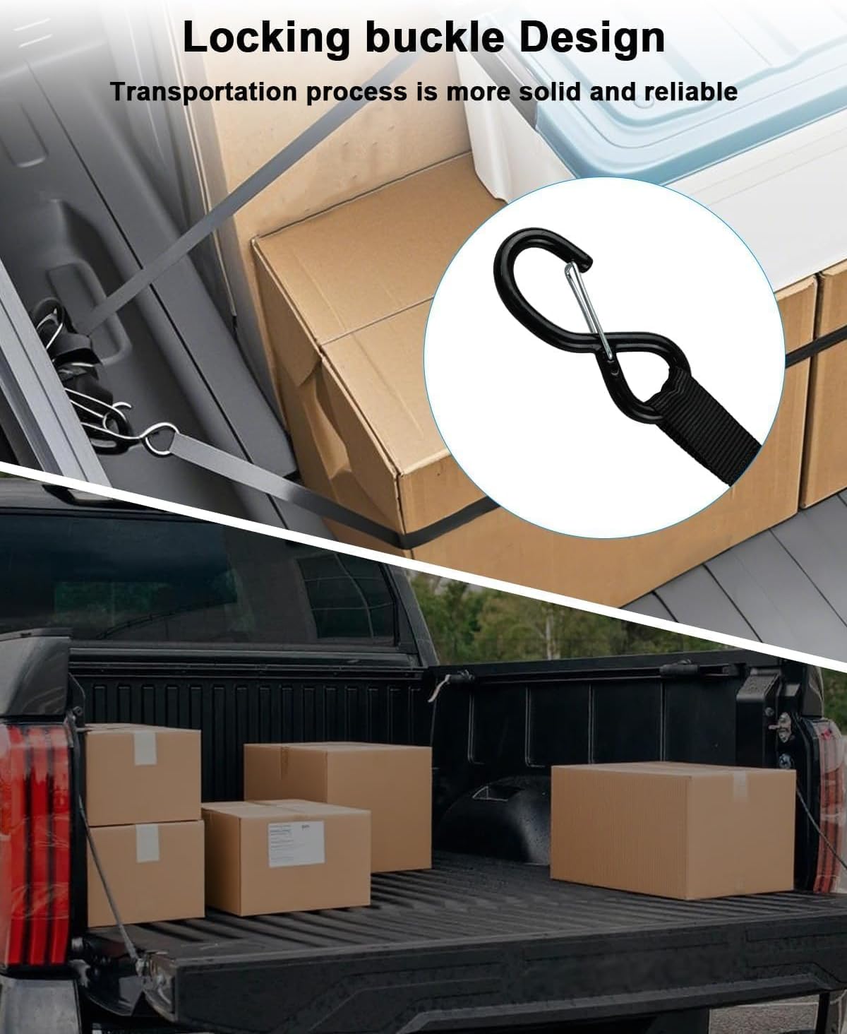 2PCS Retractable Ratchet Straps Compatible with Dodge Ram1500 2019-2025, Self Retractable Tie Down Straps