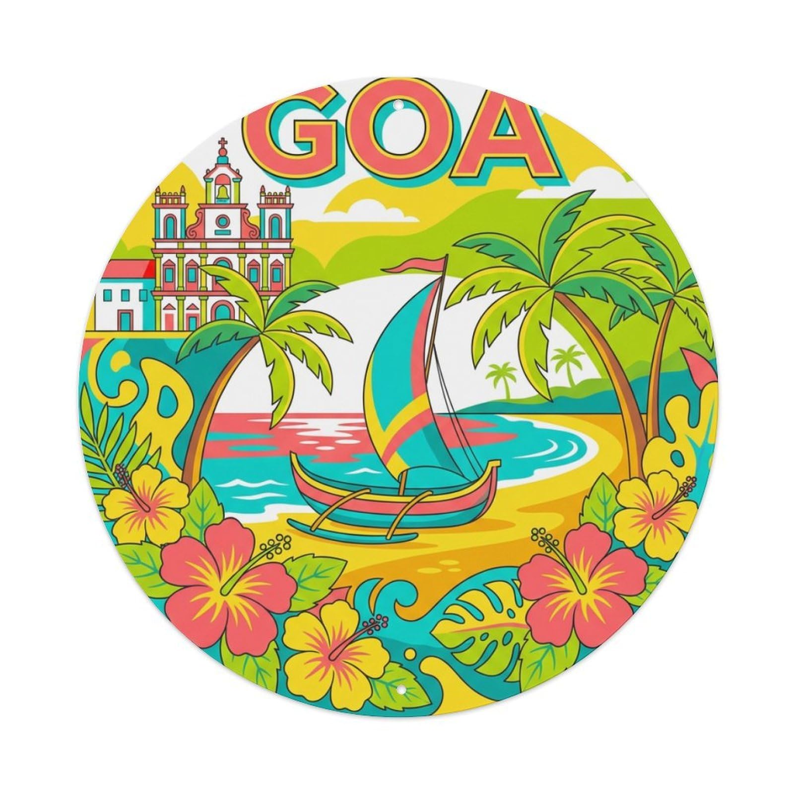 Retro India Travel Goa Metal Tin Sign