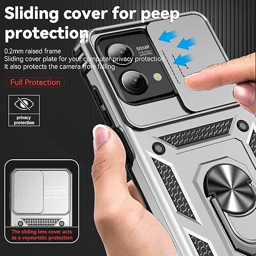 Miniatura 4 de SunStory Funda para teléfono para Motorola Moto G Stylus 5G 2023 con protector de pantalla HD y cubierta deslizante para la cámara y soporte, grado