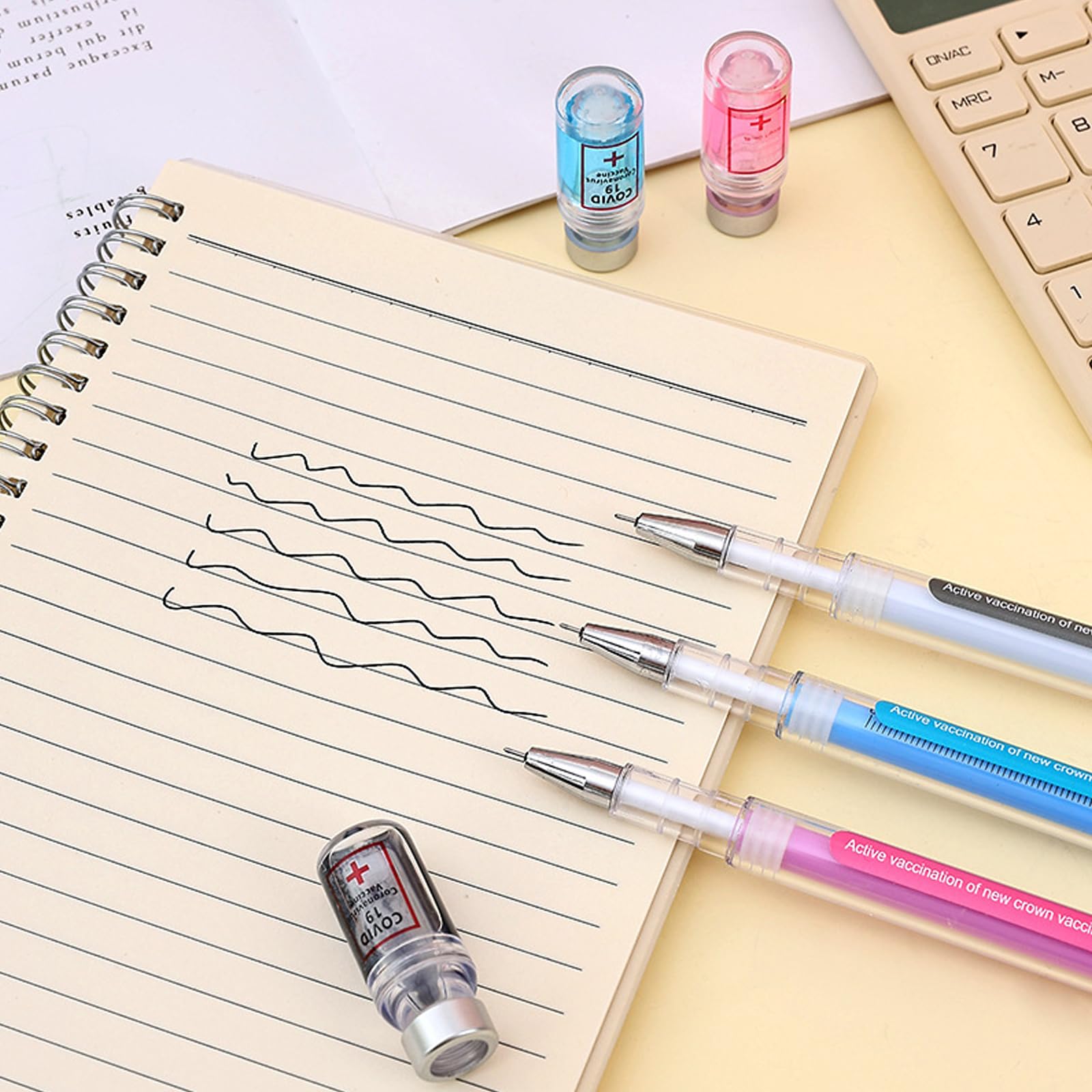 36 penna inchiostri gel realistici per inoculatori penna gel con punta ago da 0, 38 mm penna gel con impugnatura ergonomica per studenti infermieri che scrivono appunti prendendo pennarelli