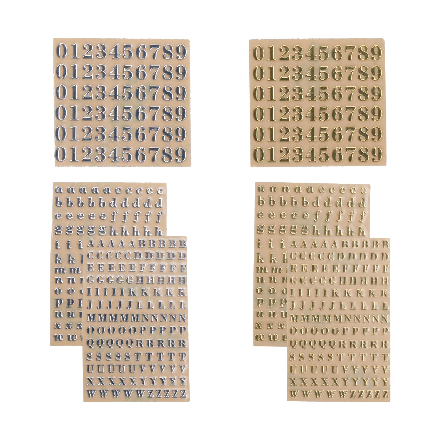 Tabanzhe Gold,Silver Alphabet Number Stickers-3Mm Mini Letters Stickers Glitter Self Adhesive Number Stickers For Epoxy Resin Casting Decoration Nail Art Scrapbook Diy Crafts(Gold And Silver)
