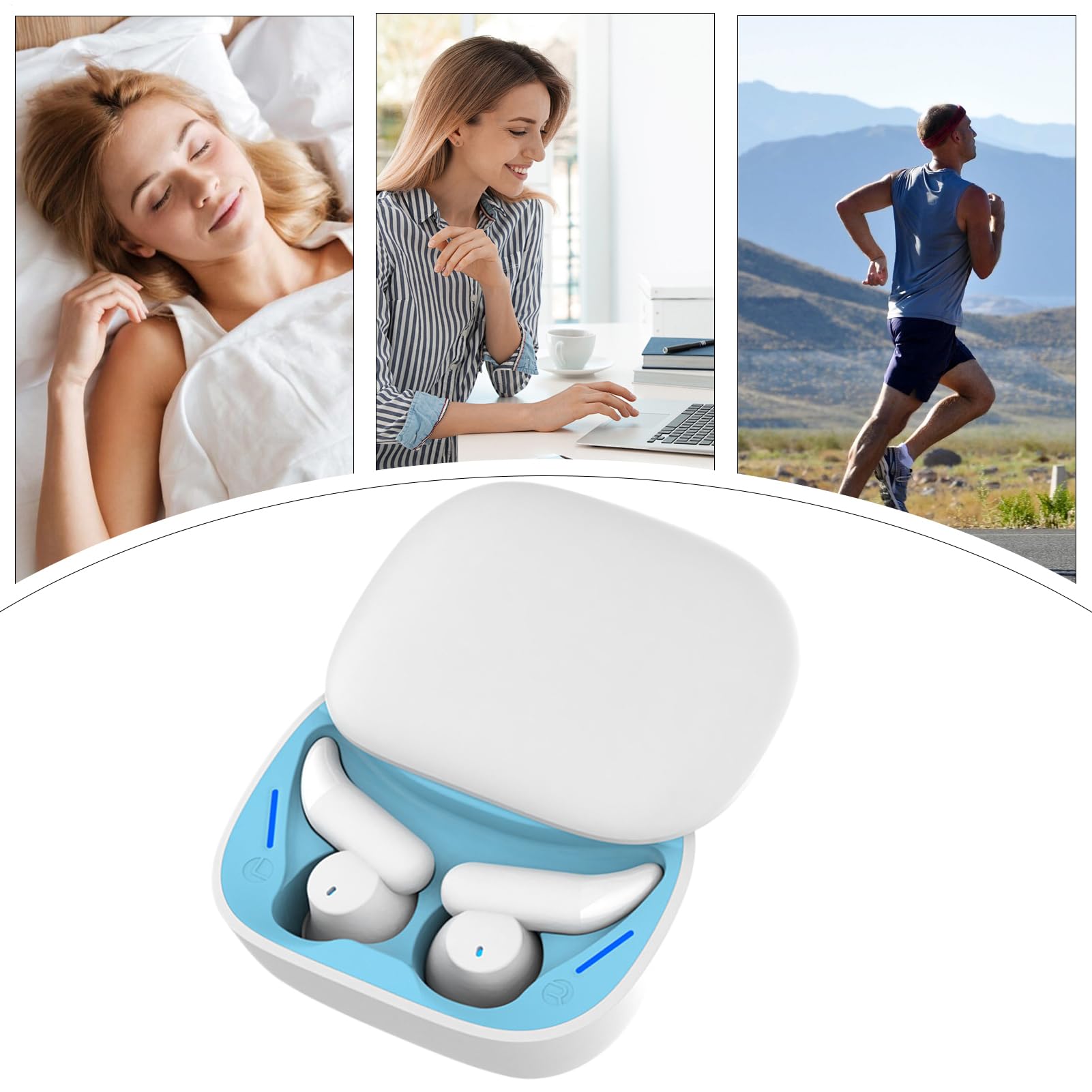 Schlafkopfhörer | In-Ear Kopfhörer Kabellos Mit Ladecase | Geräuschreduzierende Touch Control Kopfhörer Für Telefonate Reisen Seitenschläfer Musik Workout