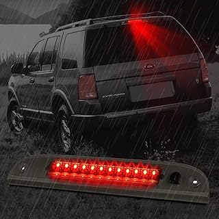 High Mount 3rd Stop Light Assemblies, Compatible with 2002-2010 Ford Explorer 2008-2011 Mercury Mariner, Ford Escape, Mercury Mountaineer Third Center Cargo Reverse Rear LED Brake Light (Black Smoke)