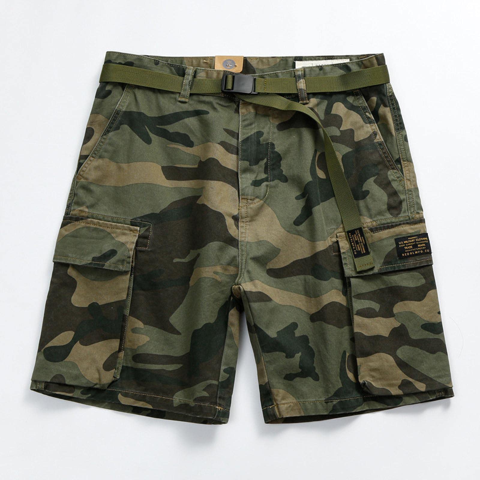 Pantalones Cortos Pantalones Cortos De Camuflaje De Verano para Hombre, Clásico, Clásico, Deportivo, Informal, De Algodón, Suelto, De Cinco Puntos