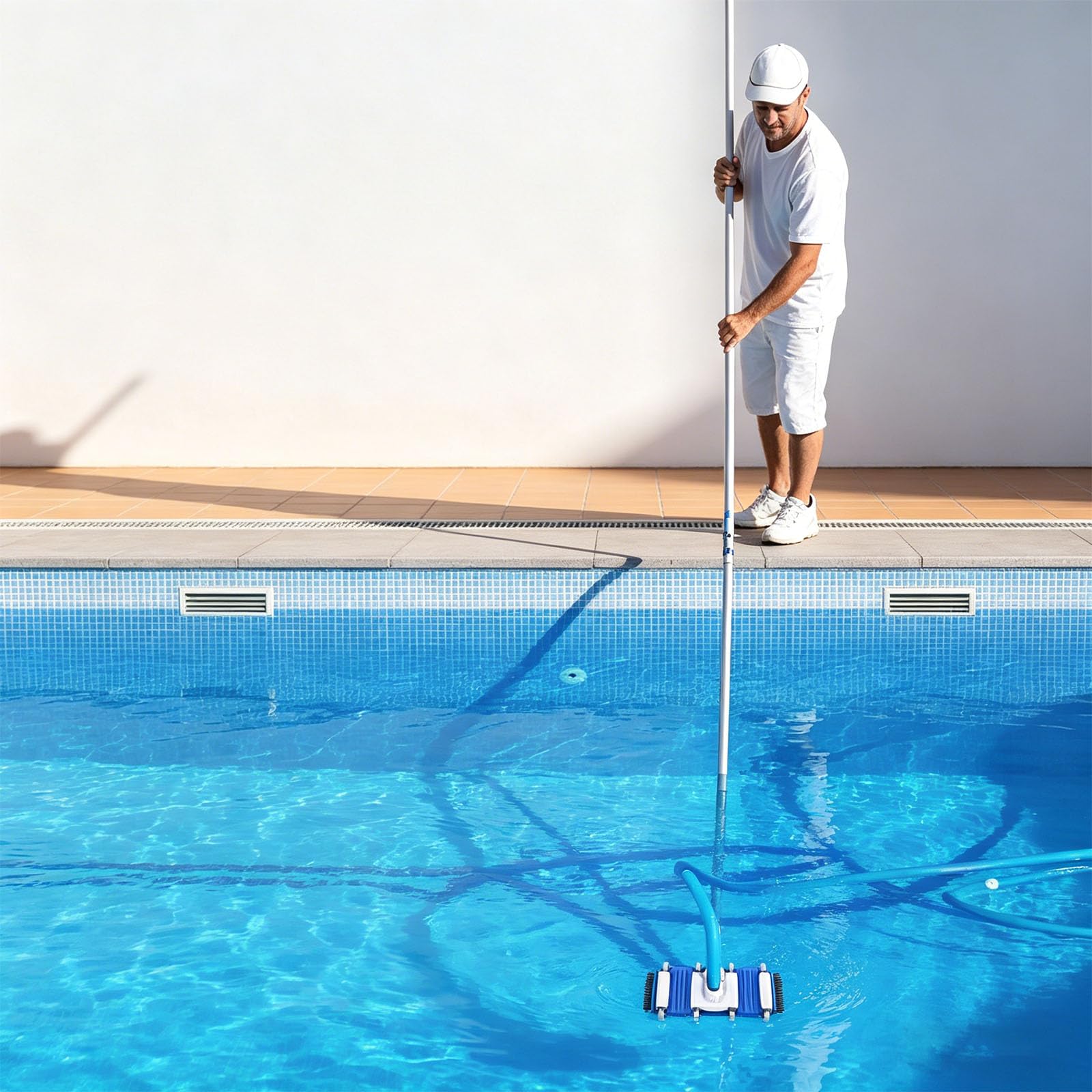 Tête d'aspirateur de piscine avec brosses rotatives et latérales pour un nettoyage et un entretien efficaces de la natation - Large aspirateur