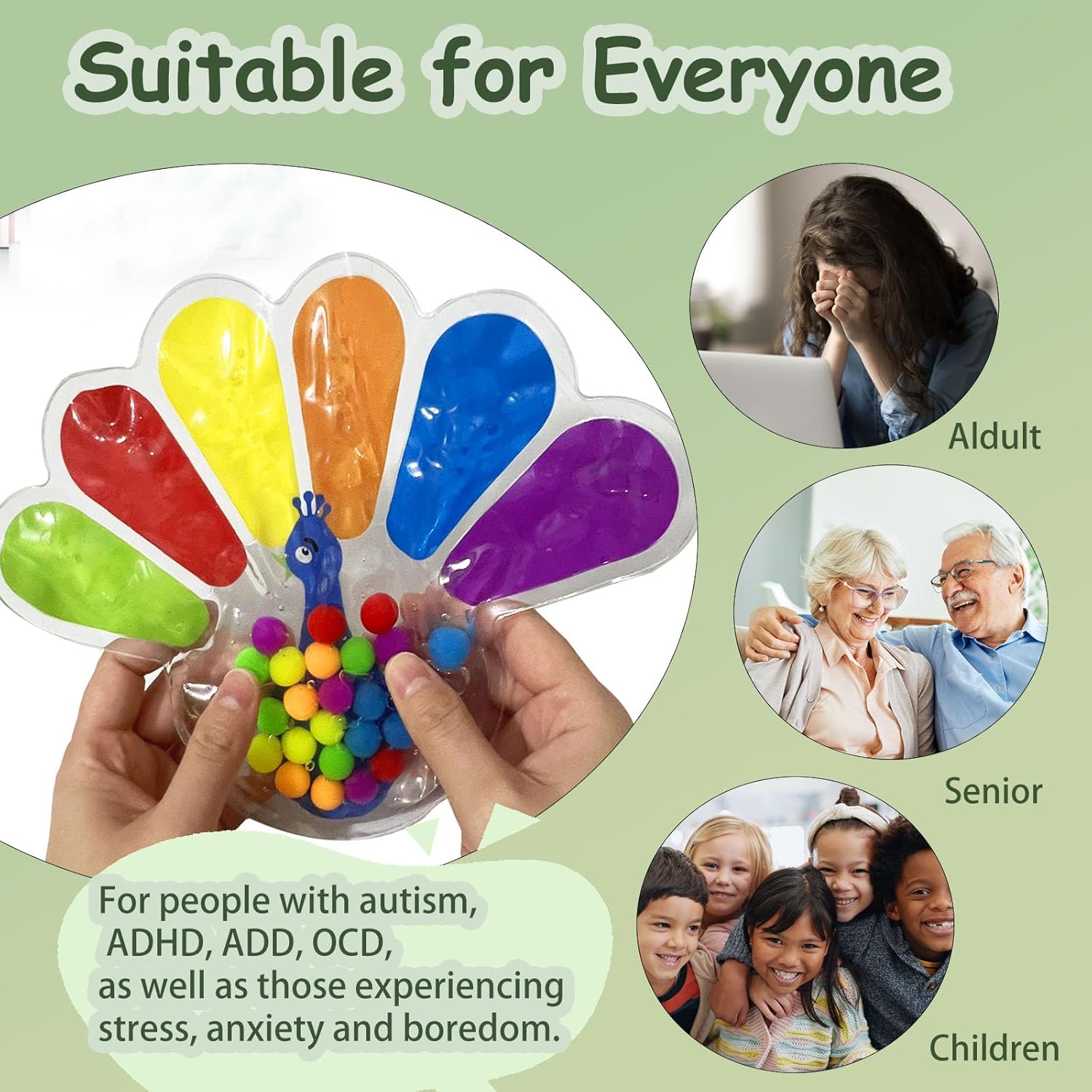 Color Sorting Sensory Toys, Fine Motor Skills Toys for Toddlers, Montessori Toys Preschool Learning Activitie, Sensory Activity Toy for Kids 3  and Adults