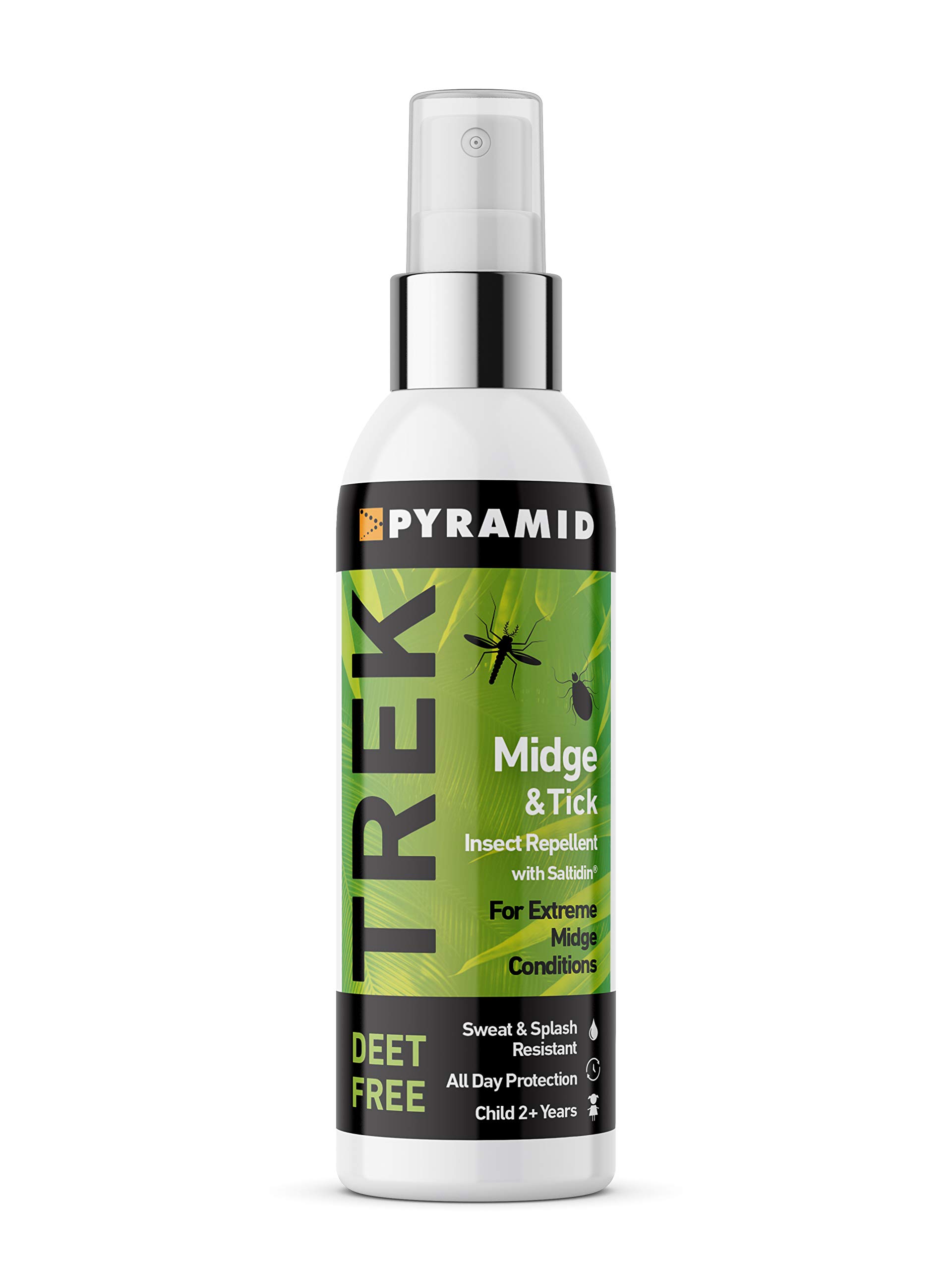Trek Midge & Tick No DEET Midge/Tick/Mosquito Repellent DEET FREE Saltidin Spray - 100ml