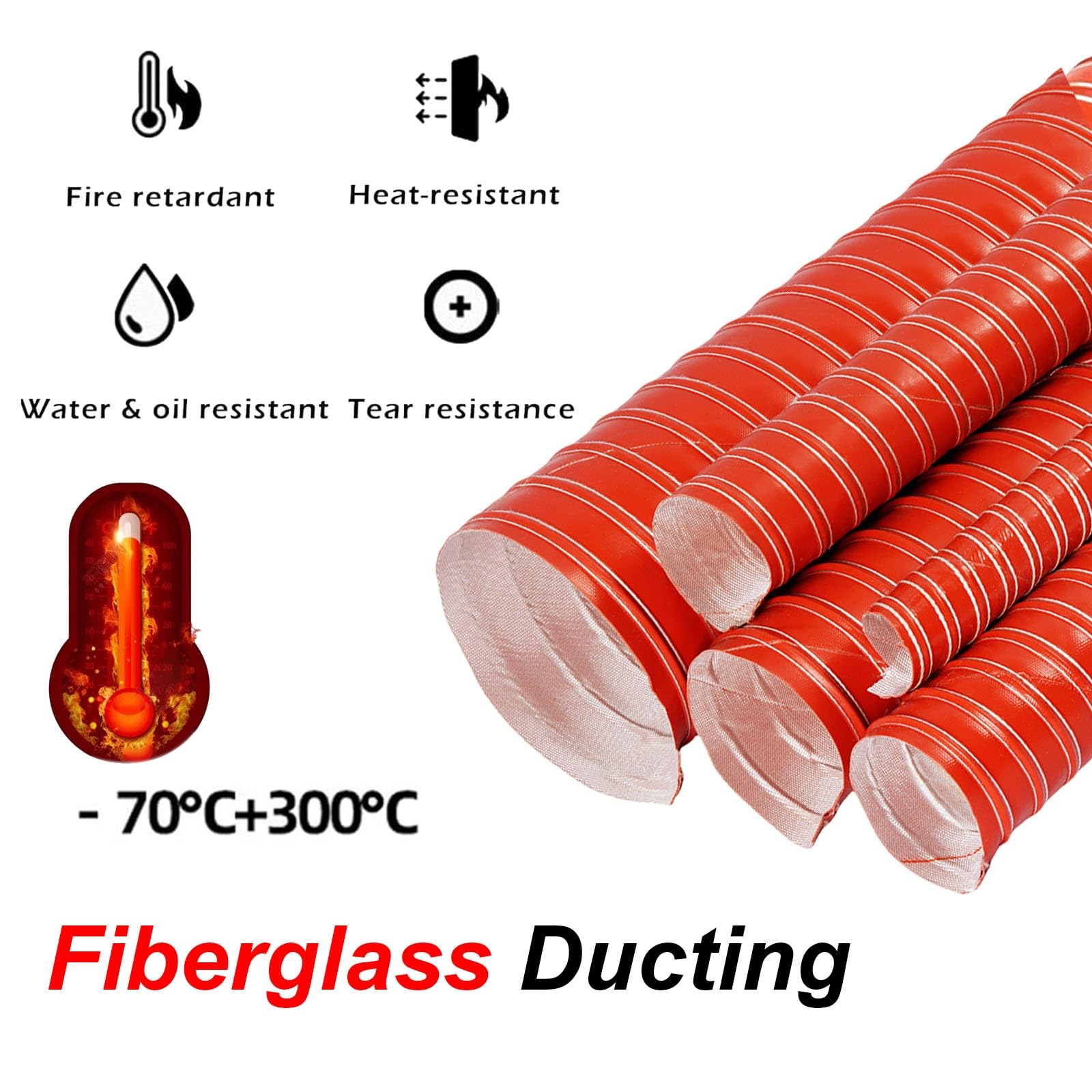 Tubo flessibile di ventilazione HVAC lungo 4,5 m per tende da coltivazione, stanze per asciugatrice, cucine, bagni e soffitte