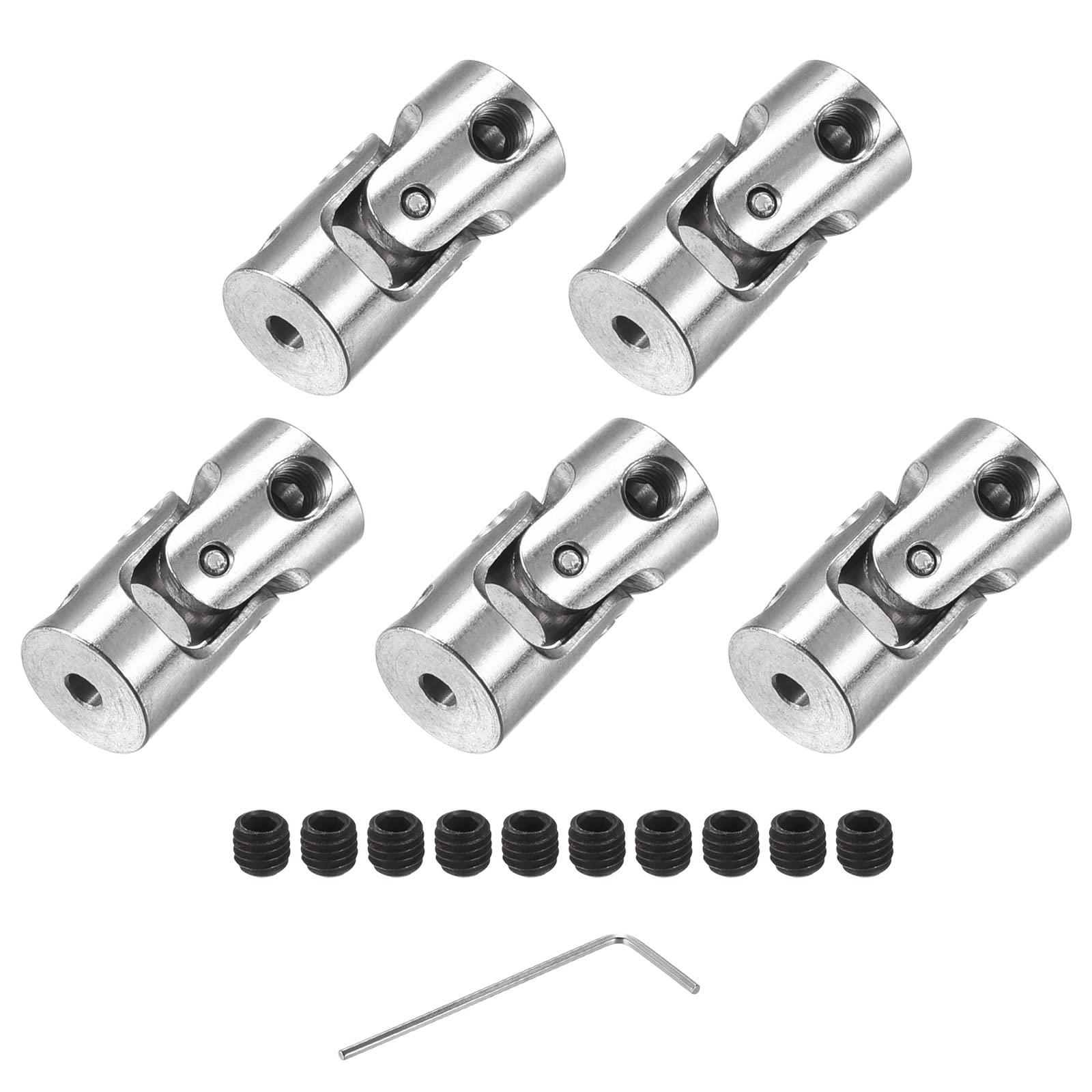 DMiotech 5 Pack 2mm to 2mm Rotatable Universal Steering Shaft U Joint Coupler Coupler Connector for Motor, 3D Printer, CNC Machine