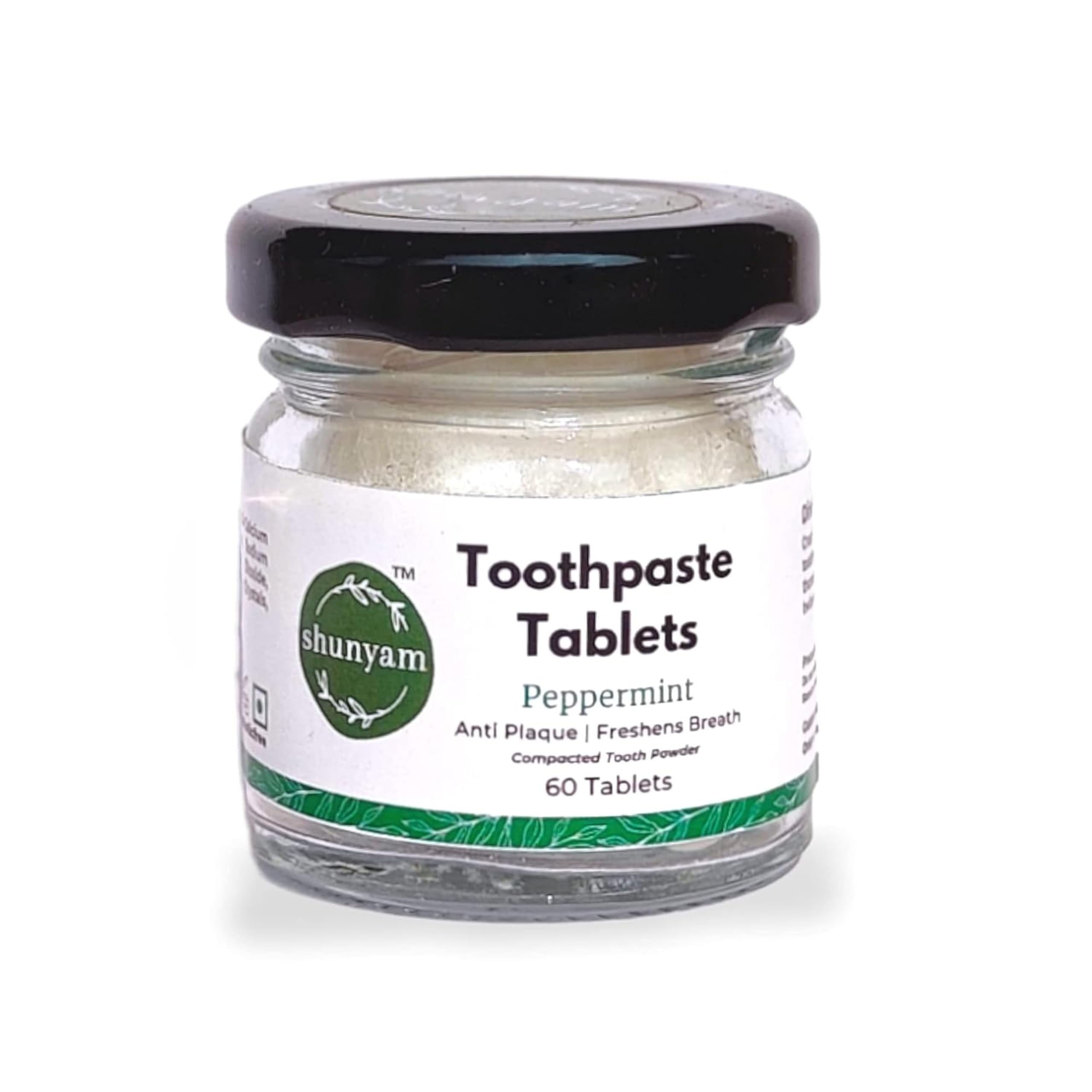 Shunyam Toothpaste Tablets, Eco-Friendly, SLS Free, Paraben Free, Anti-Plaque, Travel Friendly, Teeth Whitening (60 Tablets) (Peppermint) (B0BQYTMW26) Amazon Price History, Amazon Price Tracker