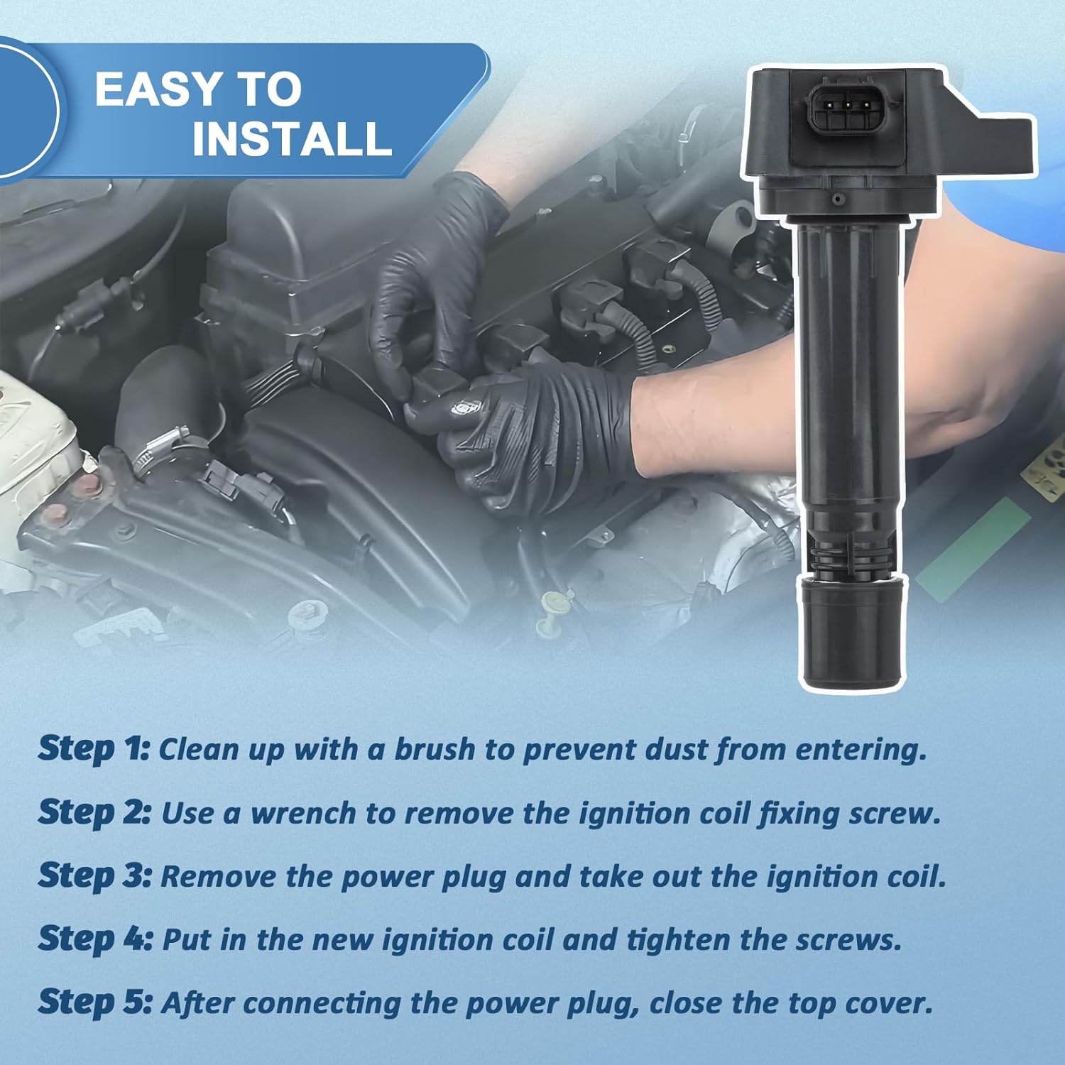 Set of 4 UF582 Ignition Coil Packs and Iridium Spark Plugs Compatible with 2006 2007 2008 2009 2010 2011 Honda Civic 1.8L L4, Replaces 30520-RNA-A01