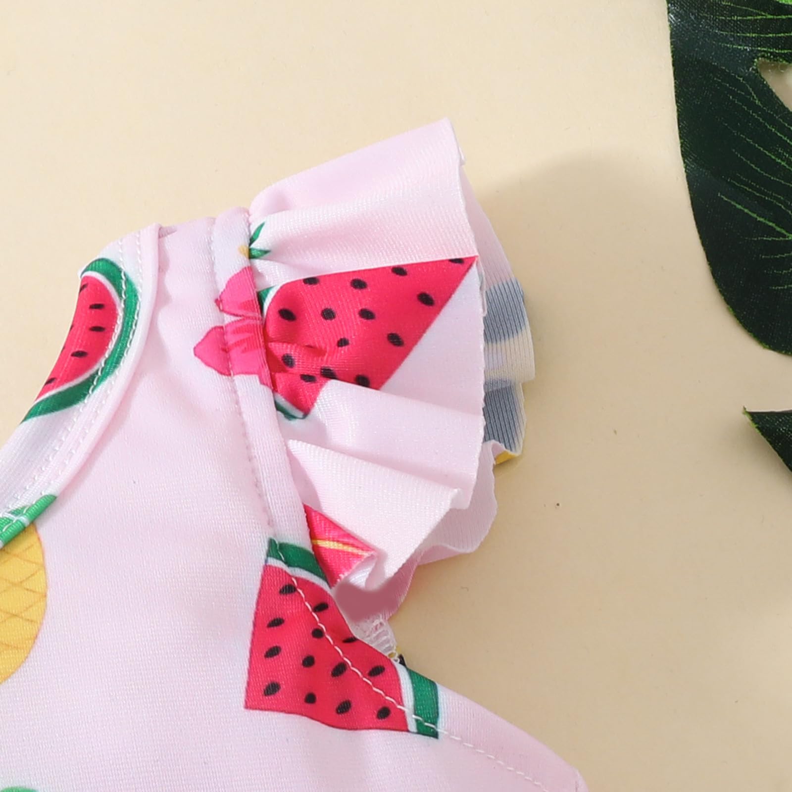 Schwimmanzug äRmellos Madchen 2 Jahre Baby,Mädchen,kurz,zweiteilig,Badeanzug,Fliegende Ärmel,bedruckt,Obst-Top,Volants,kurzes Set,Schwimmen,Sommer