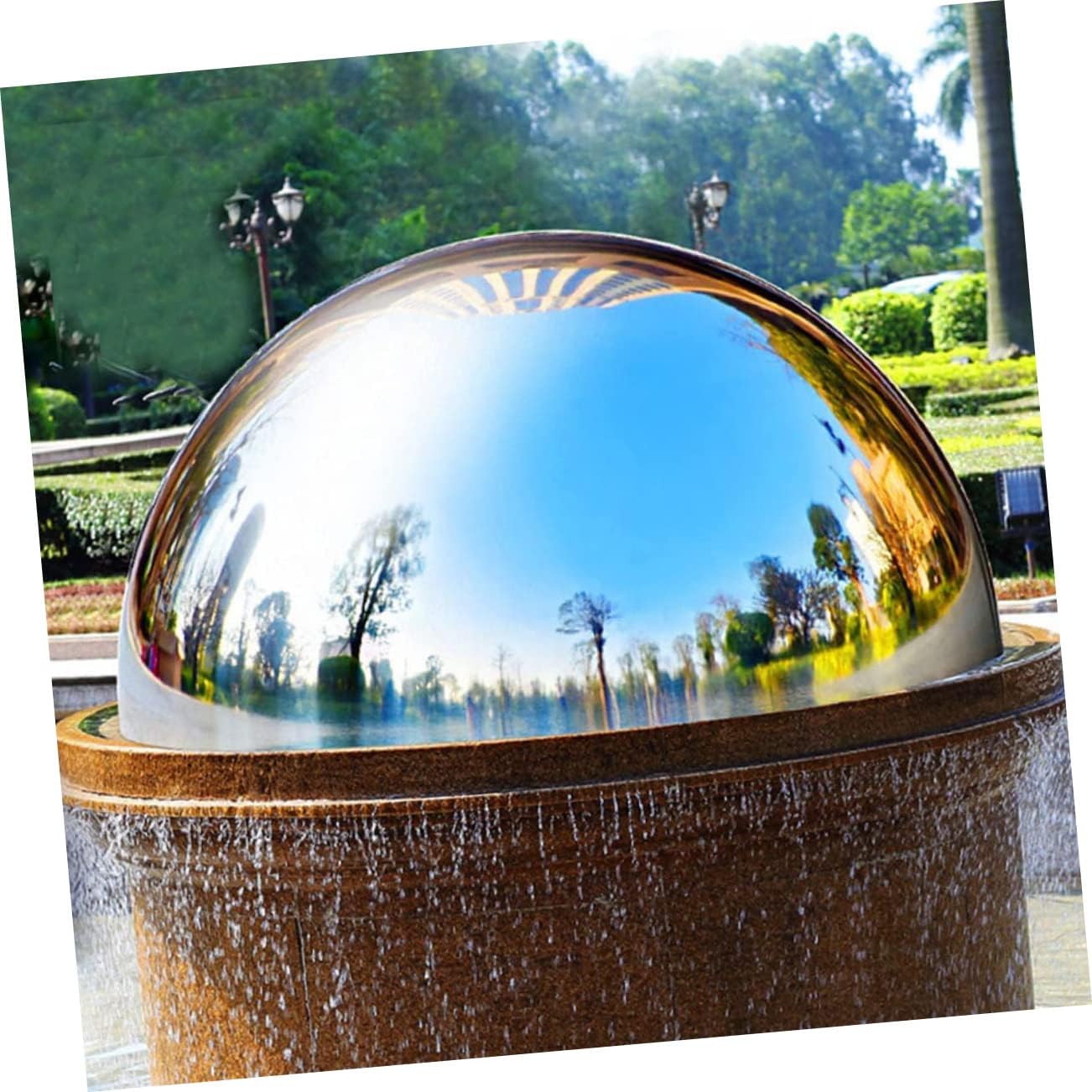 DULAI 5 Pcs Garden Reflective Ball Stainless Steel Gazing Balls Stainless Steel Half Ball Decorative Globe Mirror Globe Stainless Steel Hollow Garden Sphere Ball Mirror Surface Balls, 15x15cm, Silver