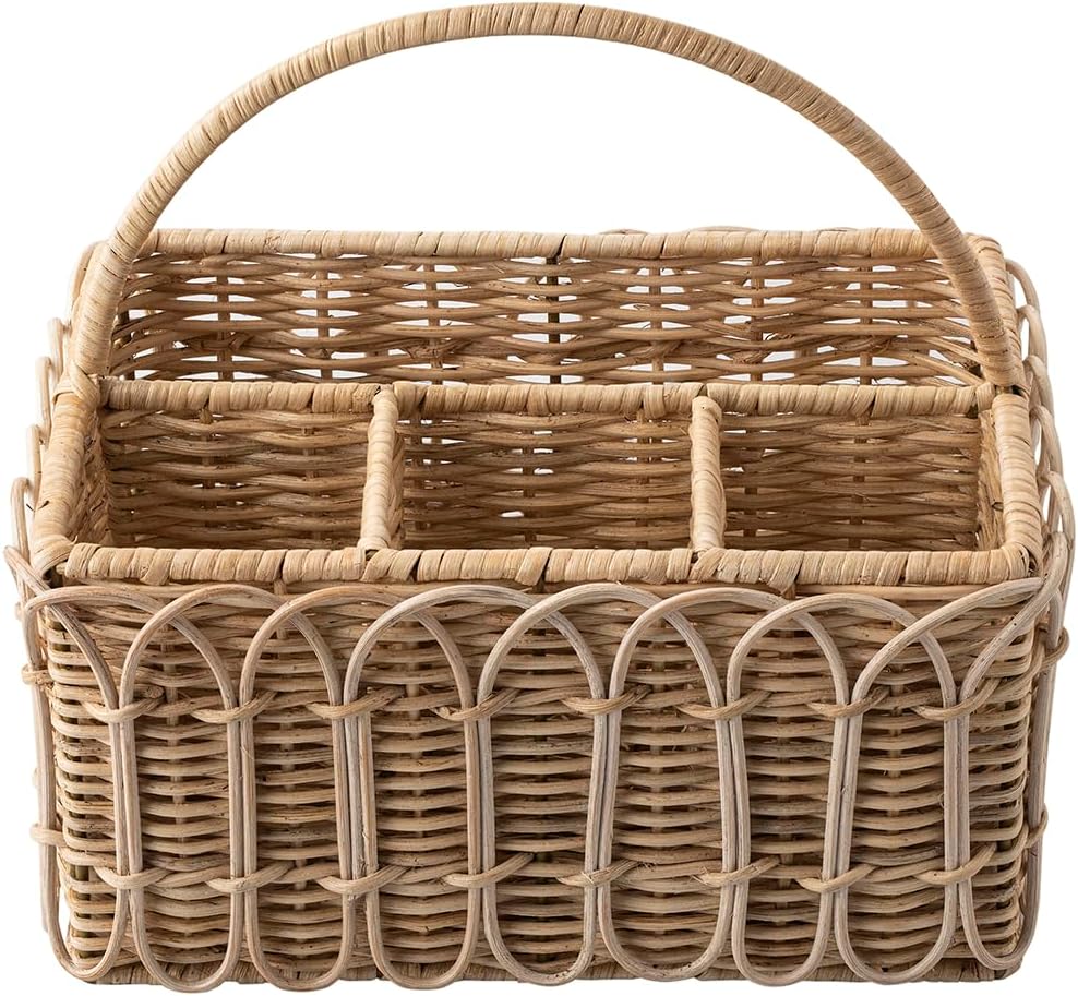 Juliska Provence Rattan Silverware Caddy - Whitewash