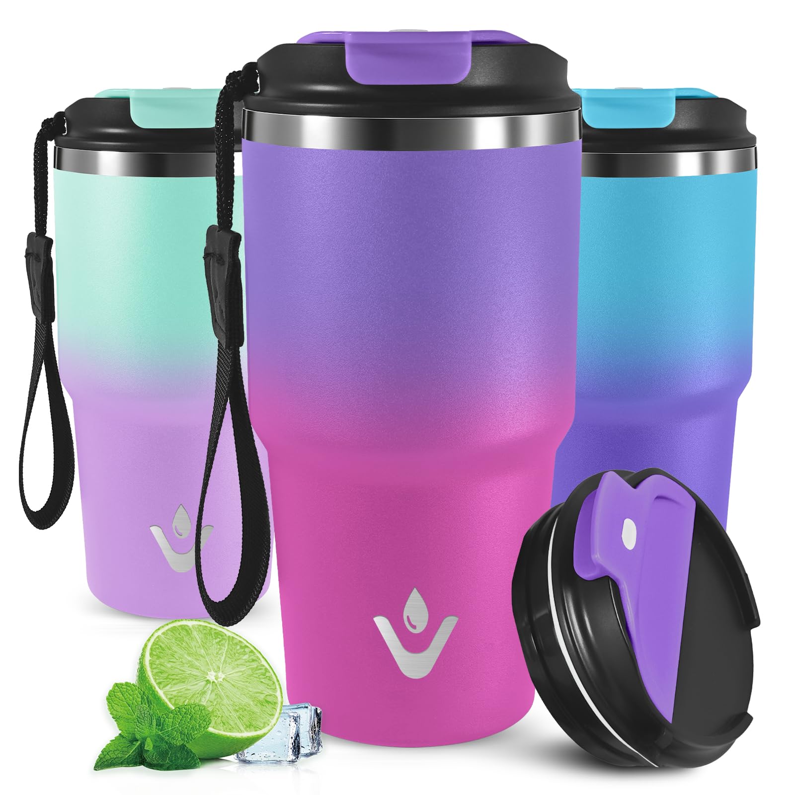 Mujigaga 20oz Portable Airtight Coffee Flask, Leak Proof Thermal Cup, Vacuum Insulated Thermal Tumbler for Hot and Cold Drinks, Thermal Coffee Mug for Outdoor, Office, Gym