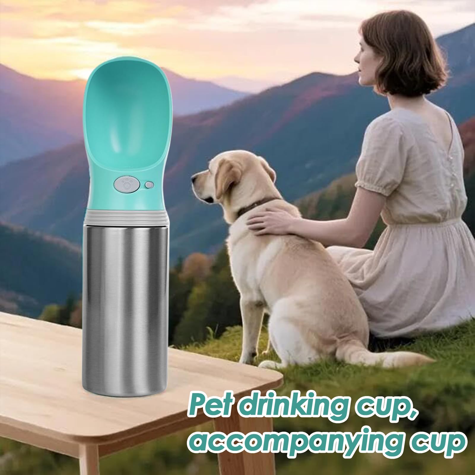 Gourde Pour Chien Distributeur En Acier Inoxydable Anti-Fuite