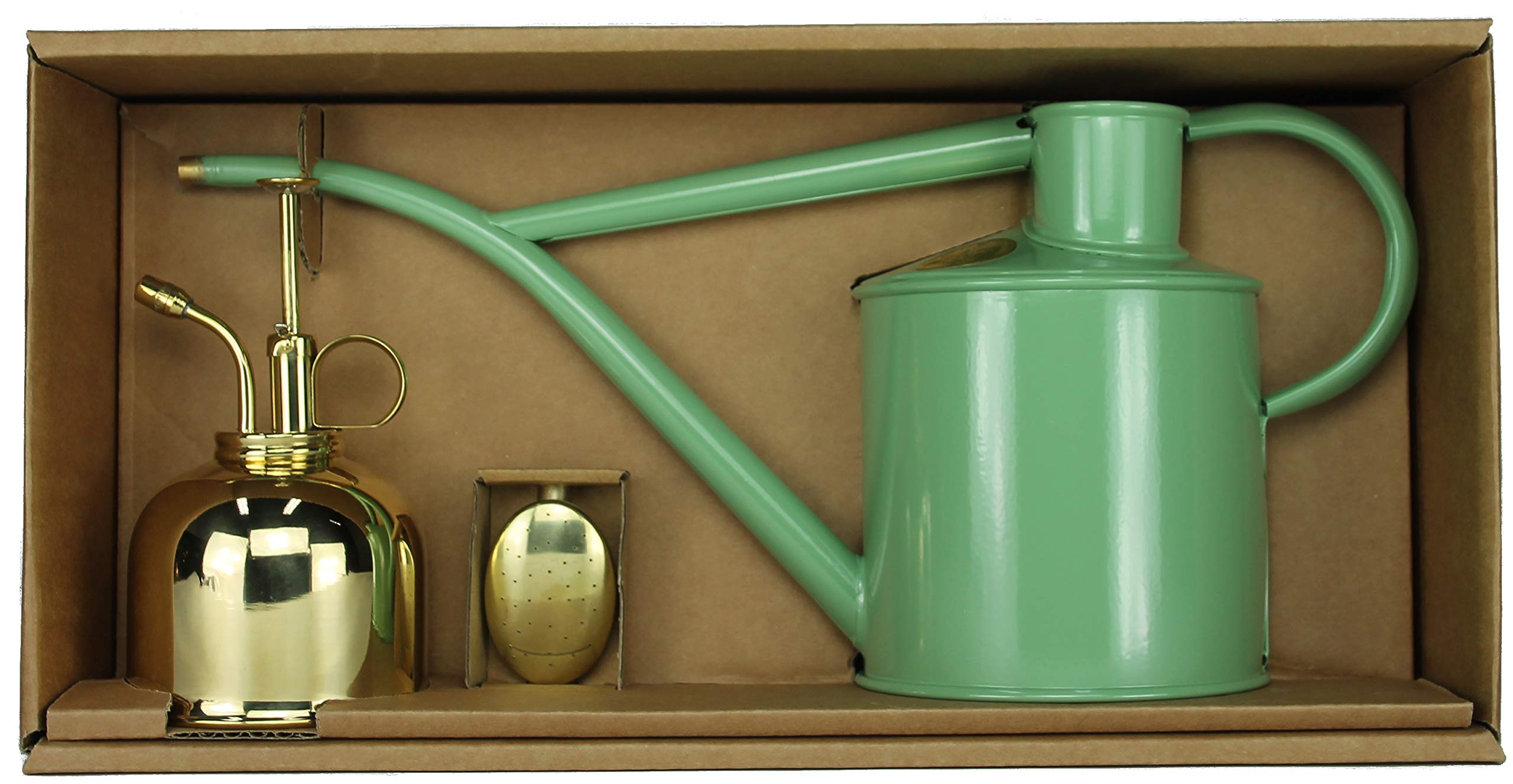 Buy Haws Watering Set with Can 1 Litre sage and brass Plant Sprayer