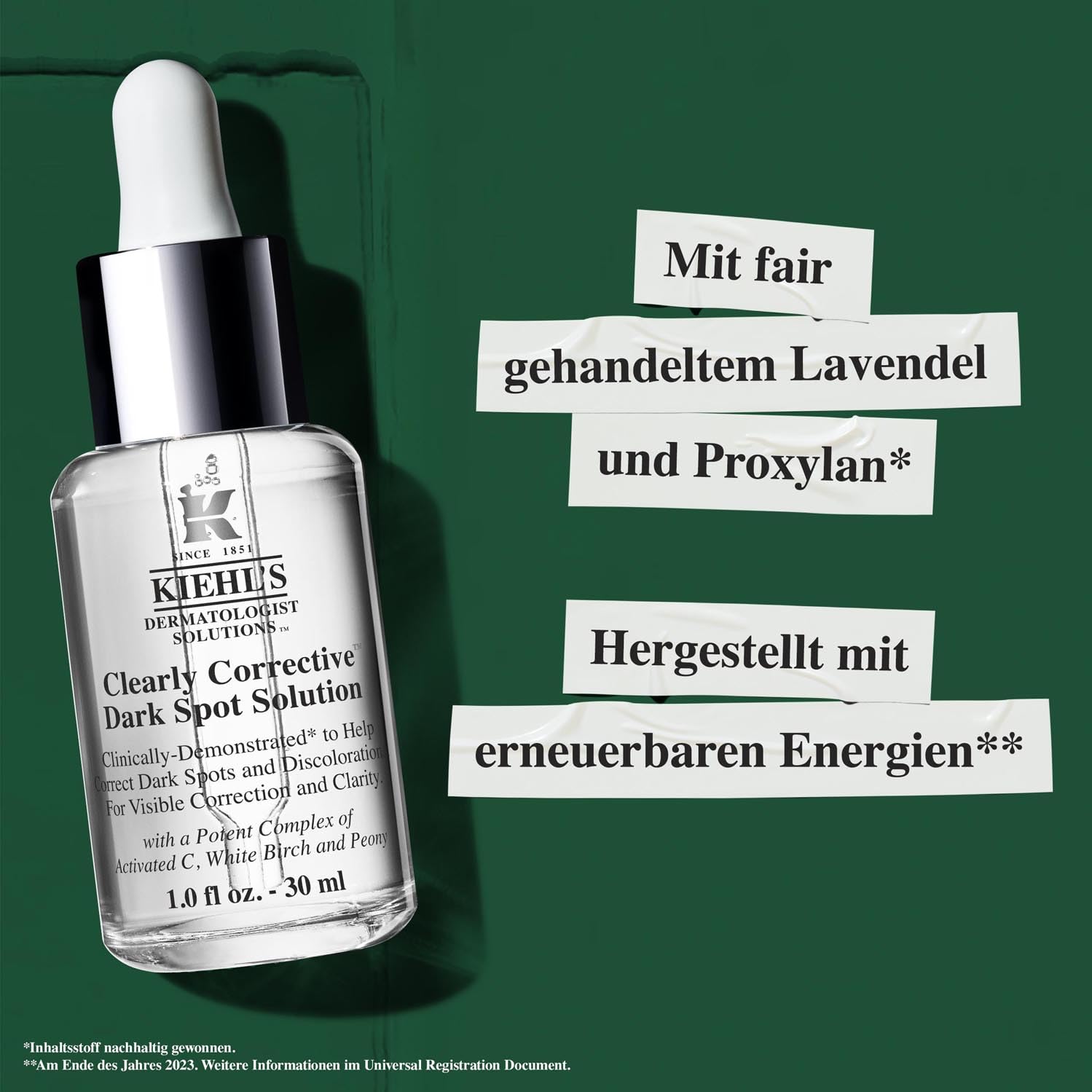 KIEHL'S Clearly Corrective Dark Spot Solution, schnell wirkendes Gesichtsserum zur Verminderung dunkler Flecken, reduziert Hautverfärbungen