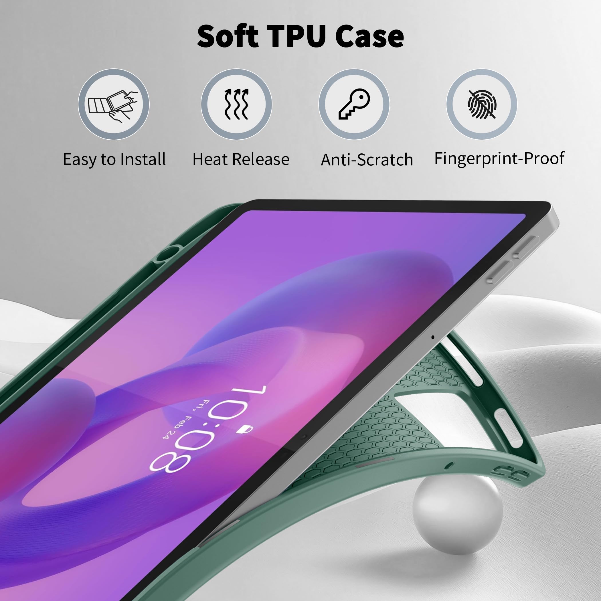 EasyAcc Custodia per Idea Tab 2025 da 11 pollici con portapenne (TB-336ZU TB-336FU), custodia protettiva sottile con supporto, in ecopelle, colore: verde scuro