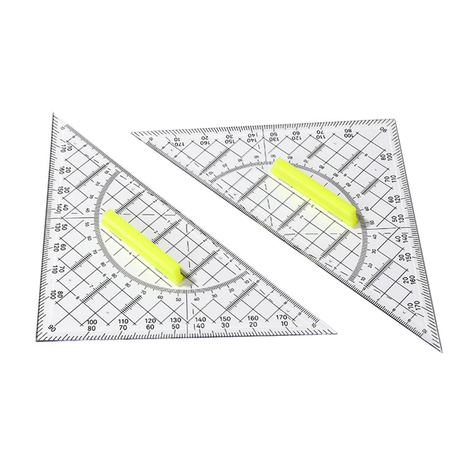 Dreieckszeichenwerkzeug, Geometrie 22 cm – Mathe-Winkelmesser, transparent zum Nähen und Schneiden von Patchwork-Dreiecken.