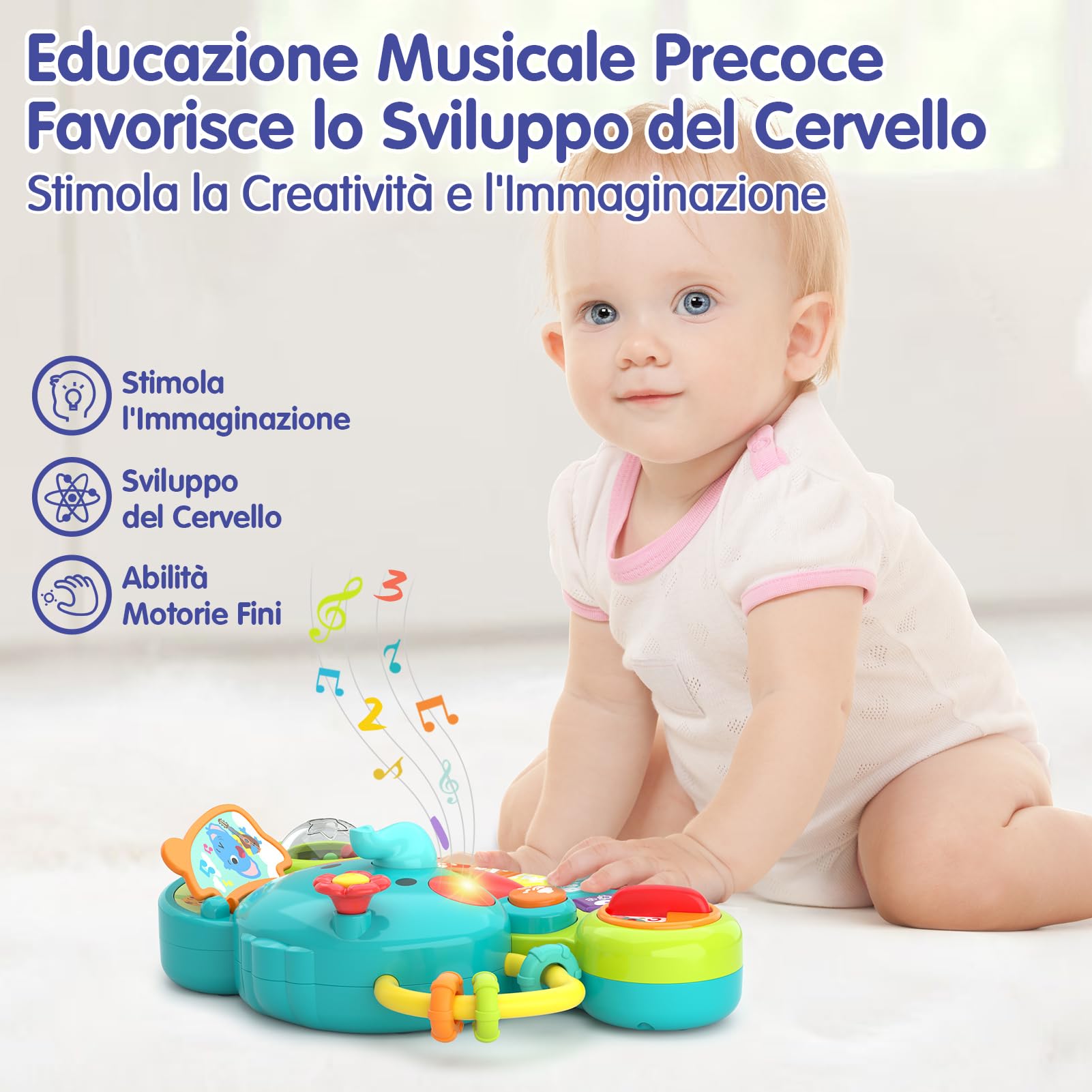 Felly Giochi Giochi Bambini 1 Anno Musicali Neonato 6-18 Mesi, Giocattoli educativi Musicali Giraffa Adatti a Ragazzi e Ragazze, Regali per 6 Mesi 6-12 Mesi 12-18 Mesi 1 2 Anni Ragazzi Ragazze