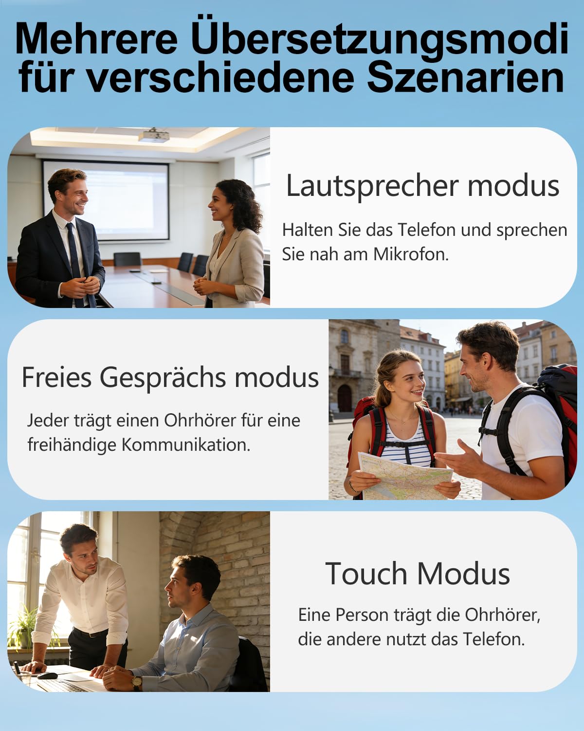 KI Übersetzer Kopfhörer, Echtzeit Sprachübersetzer Kopfhörer, Translator Earbuds mit Touchscreen 158 Sprachen Übersetzungskopfhörer mit ANC, Übersetzer Ohrhörer für Reisen/Geschäft/Studium