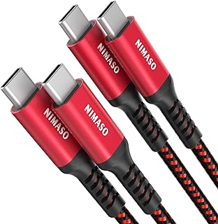 NIMASO USB C to USB C Cable Fast Charger [2-Pack 2M], 60W 3A Type C to Type C PD Fast Charging Lead for iPad Mini6,Pro 2021,MacBook air,Samsung Galaxy S20 Ultra/S21+/Note10,Huawei,Google Pixel 4XL/3a