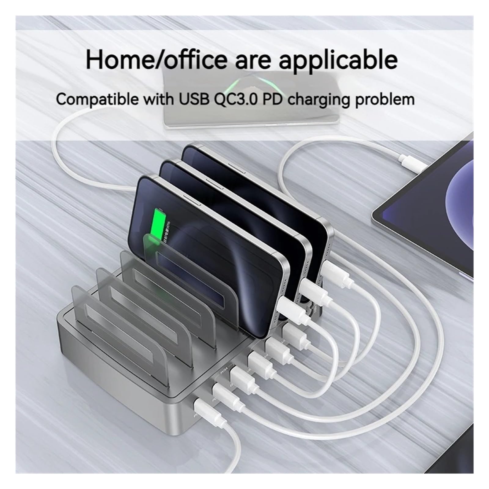 Stazione Di Ricarica Rapida QC3.0 Con Supporto Multi USB PD Universale Da 72 W A 6 Porte Capacità Di Ricarica Rapida