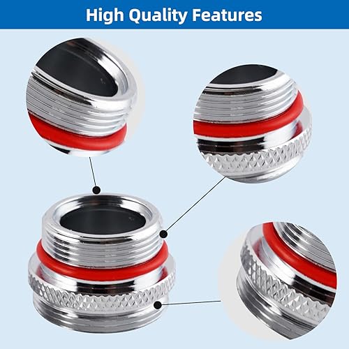 Miniatura 5 de Kit de adaptador de grifo de latón de 18 piezas, juego de adaptador de aireador de grifo de fregadero macho hembra convertidor a manguera de jardín,